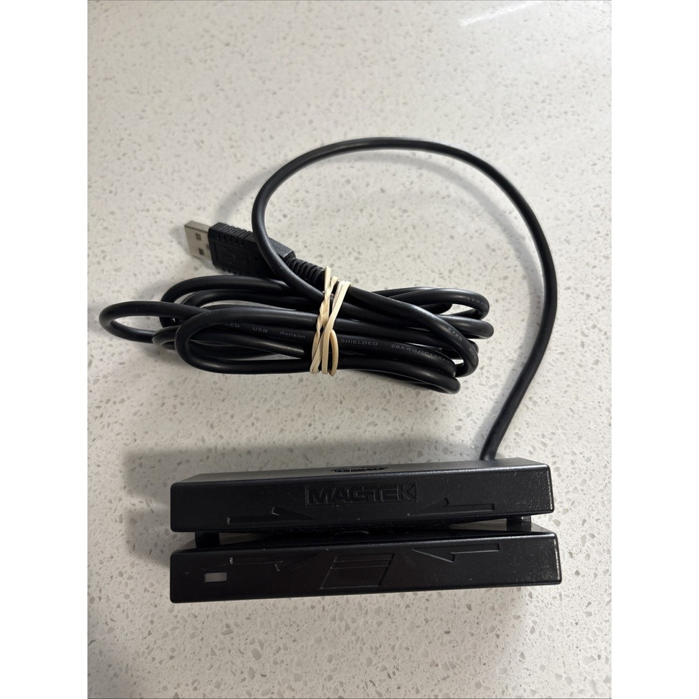 MagTek 21040145 Magnetic Stripe Card Reader with USB Cable EUC